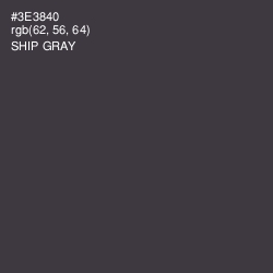 #3E3840 - Ship Gray Color Image